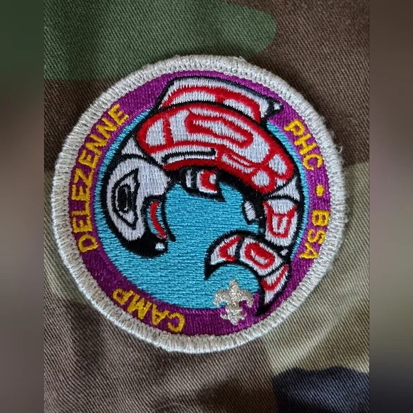 Camo Army Jacket with Boyscouts Of America Merits And Patches - Picture 8 of 16